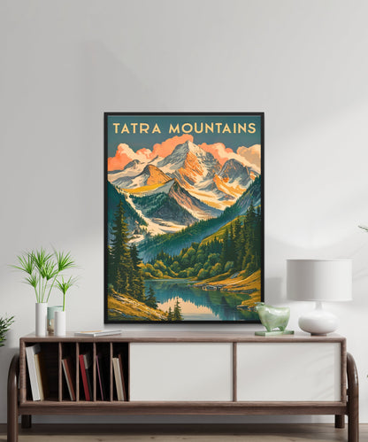 Tatra Mountains Vintage Travel Poster