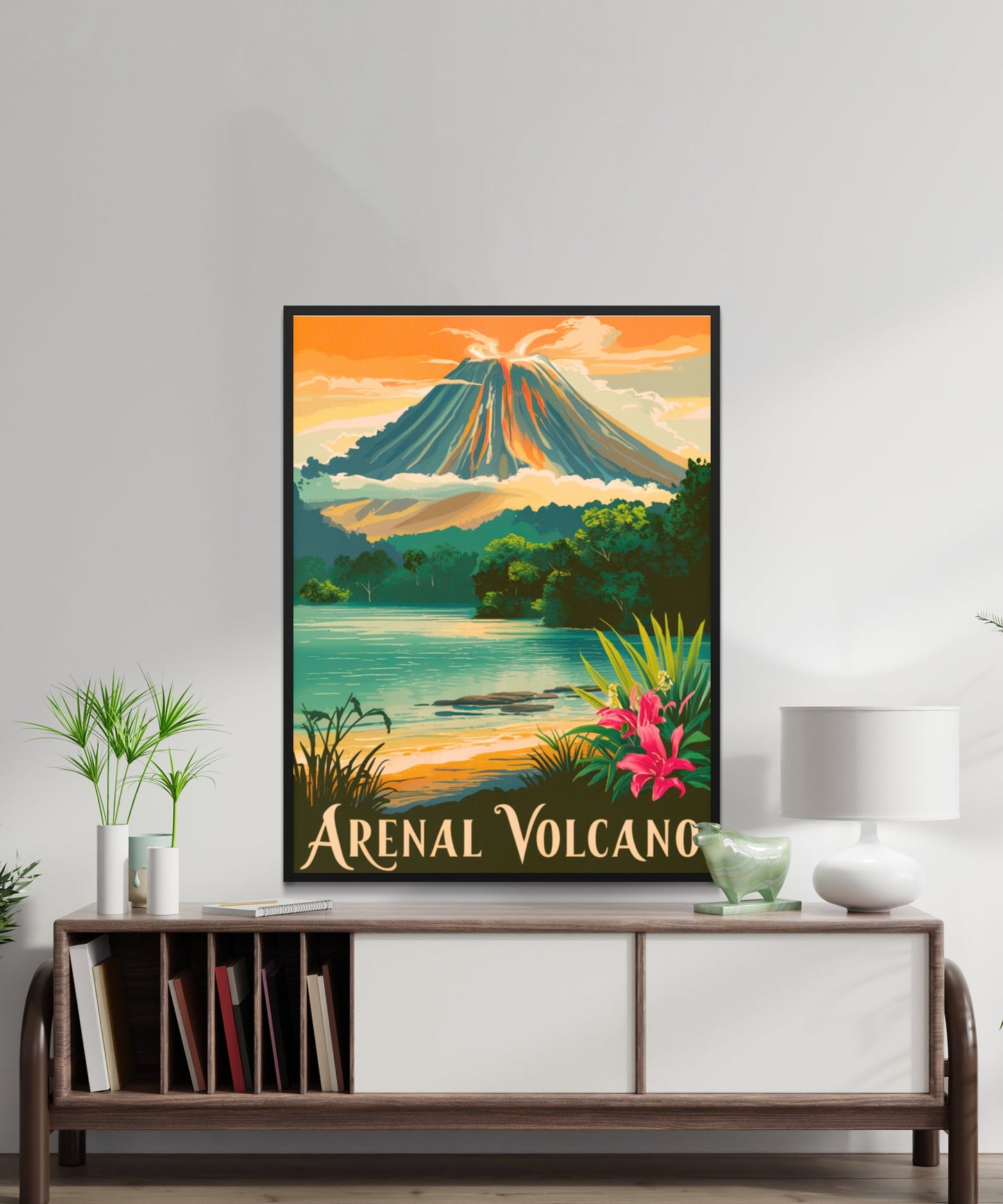 Arenal Volcano National Park Vintage Travel Poster