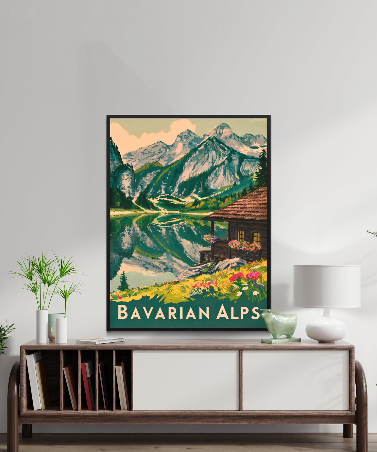 Bavarian Alps Vintage Travel Poster - Alpine Splendor