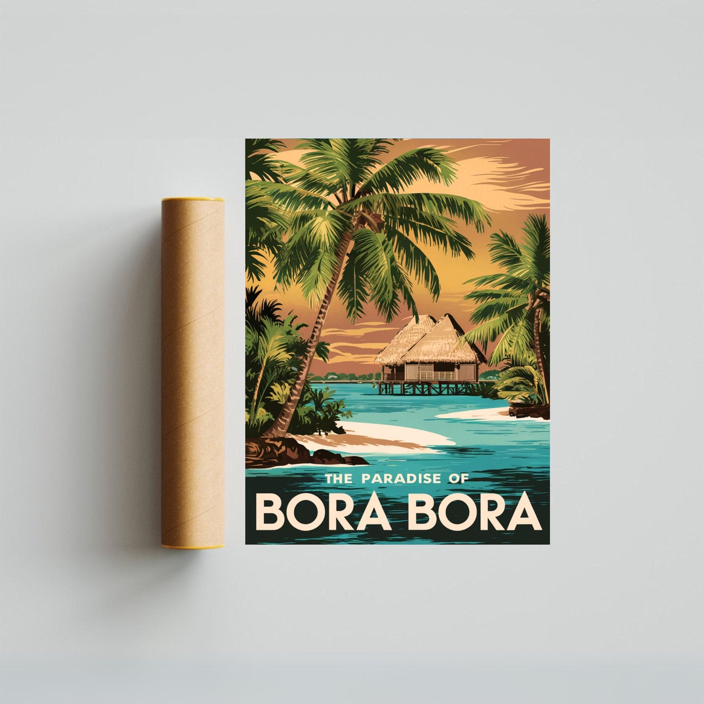 Bora Bora Vintage Travel Poster