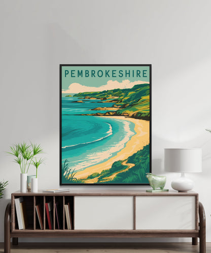 Pembrokeshire Vintage Travel Poster