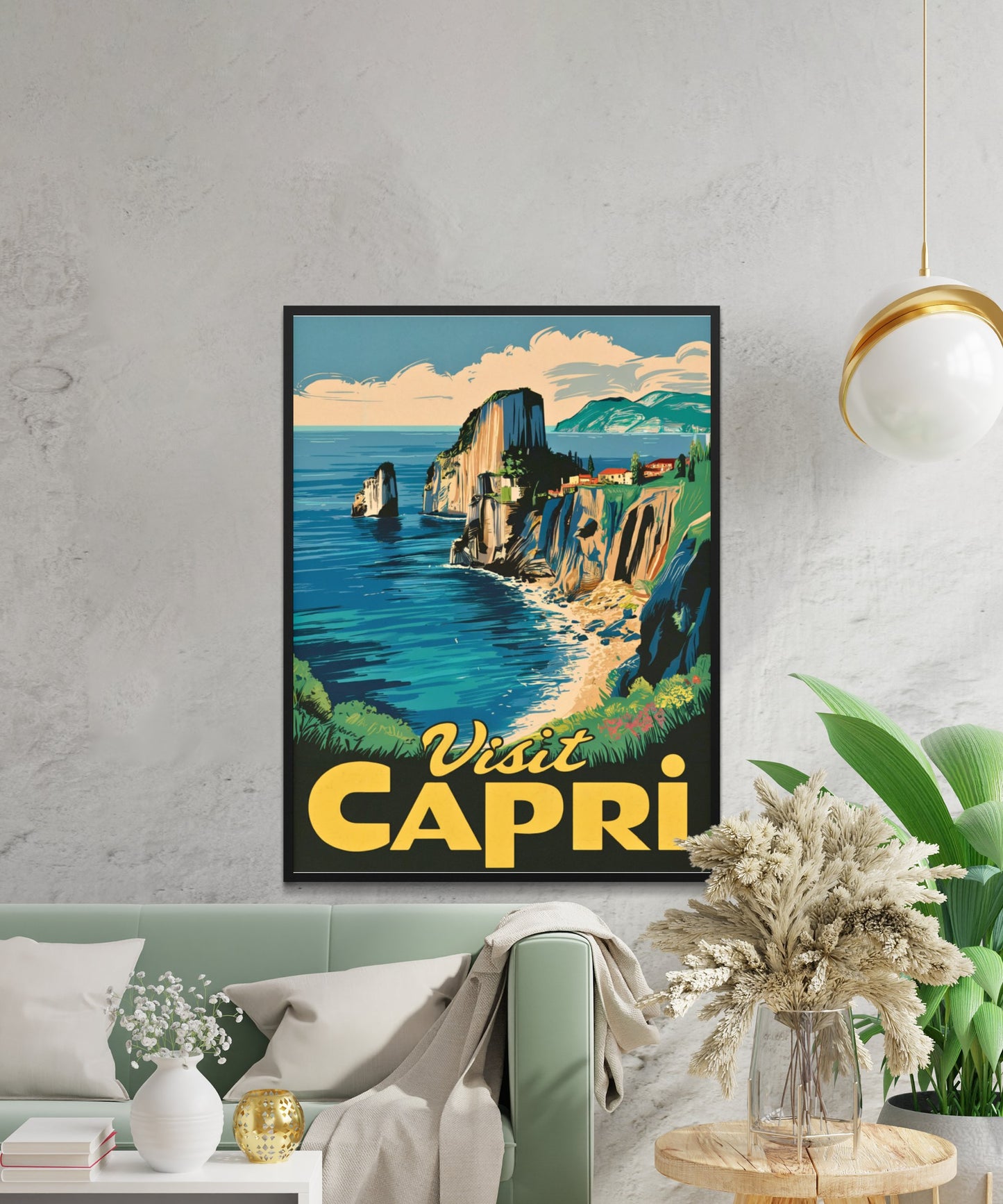 Capri Vintage Travel Poster - Island of Enchantment