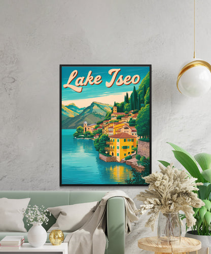 Lake Iseo Vintage Travel Poster