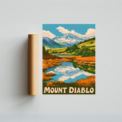 Mount Diablo Vintage Travel Poster