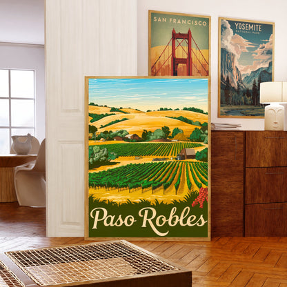 Paso Robles Vintage Travel Poster - Hot Springs