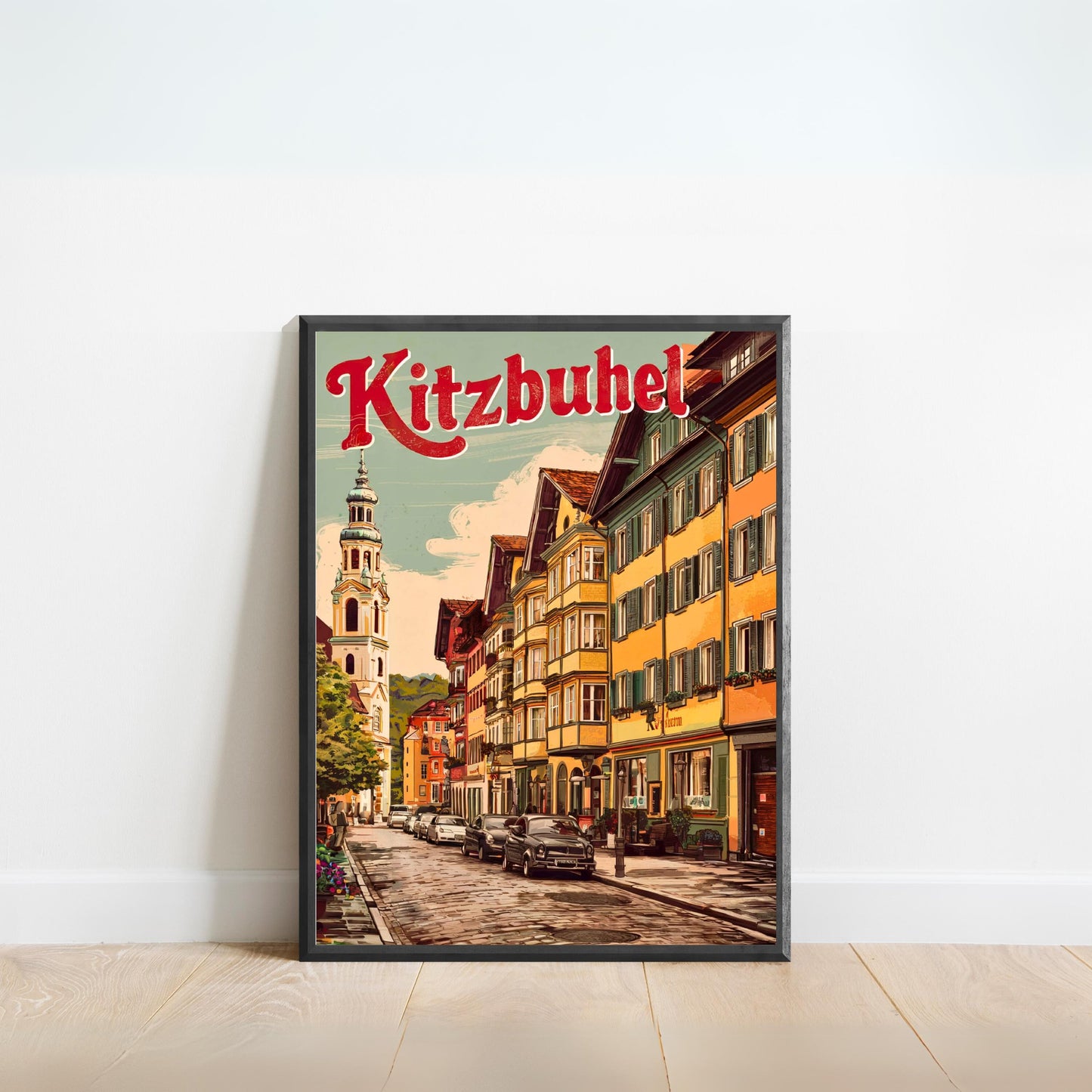 Kitzbühel Vintage Travel Poster - Austria City Street