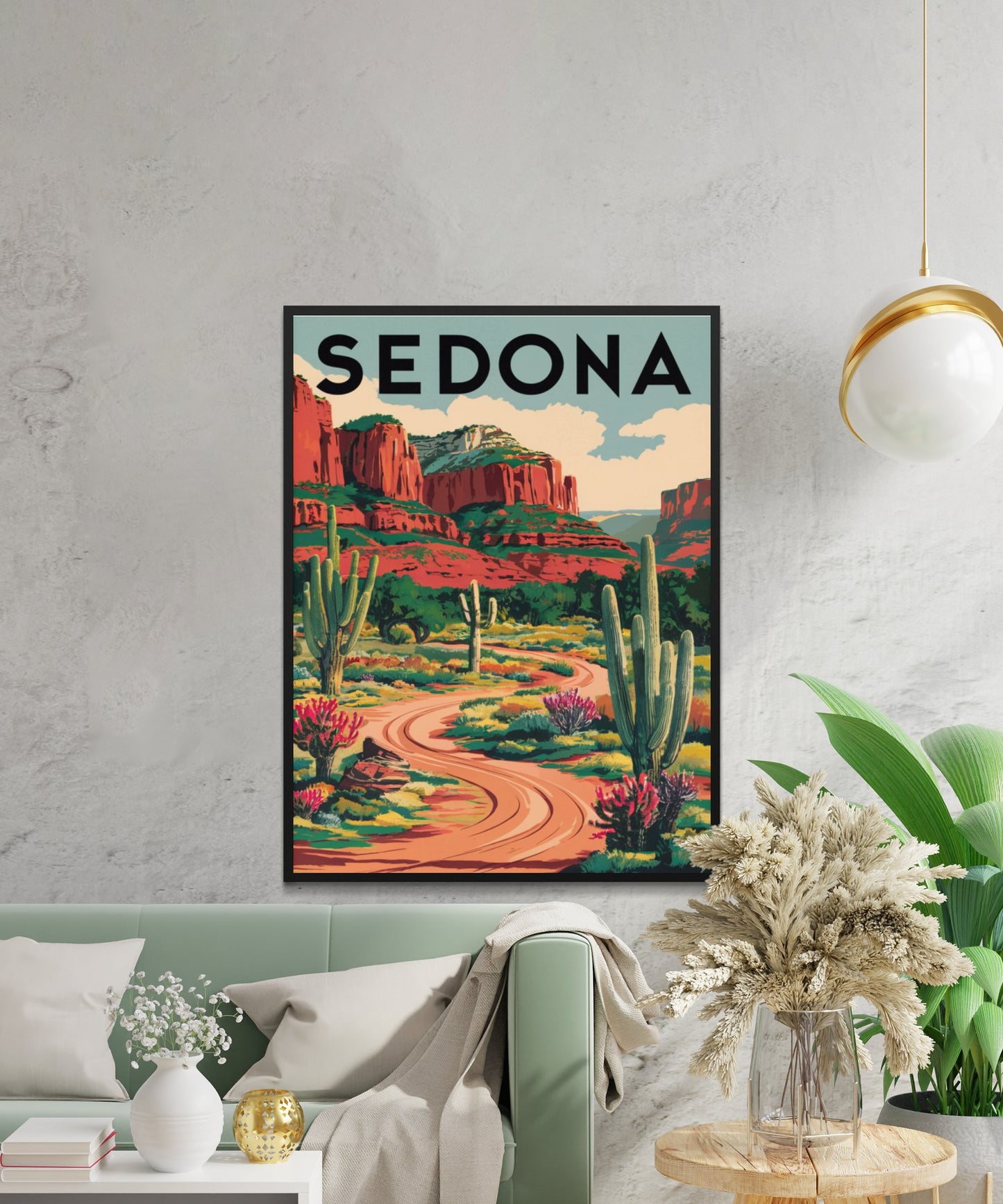 Sedona Vintage Travel Poster  - Timeless Red Rock Majesty