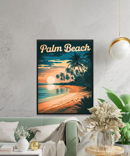 Palm Beach Vintage Travel Poster - Tropical Oasis