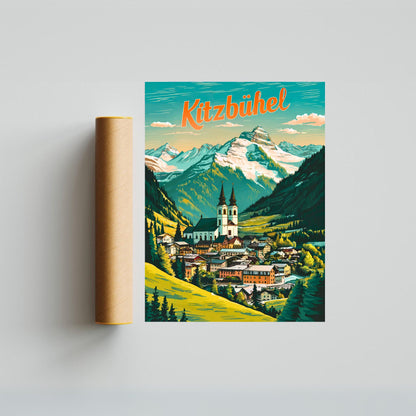 Kitzbühel Vintage Travel Poster