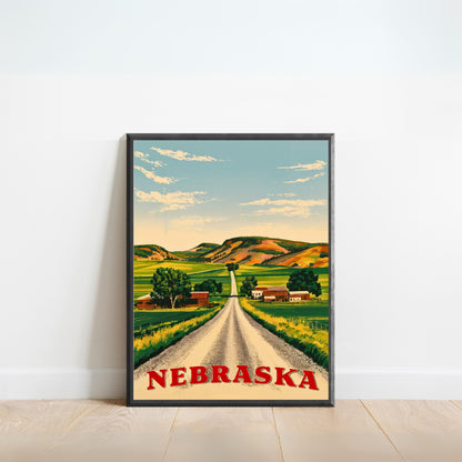 Nebraska Vintage Travel Poster