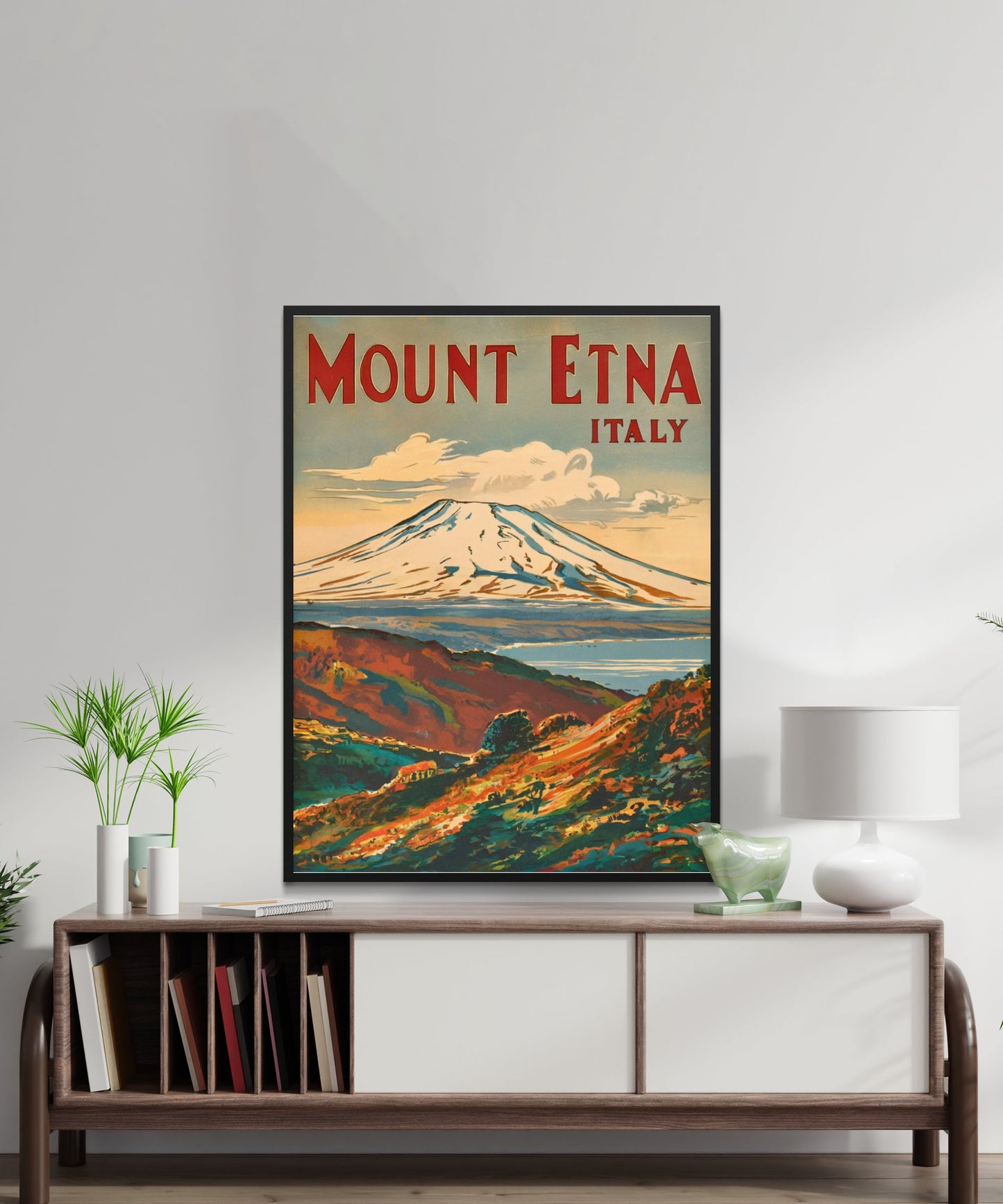 Mount Etna Vintage Travel Poster - Sicily's Fiery Wonder