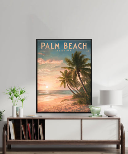 Palm Beach Vintage Travel Poster - Timeless Coastline