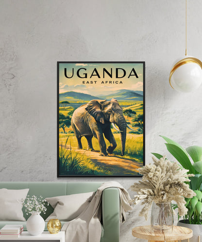 Uganda Vintage Travel Poster