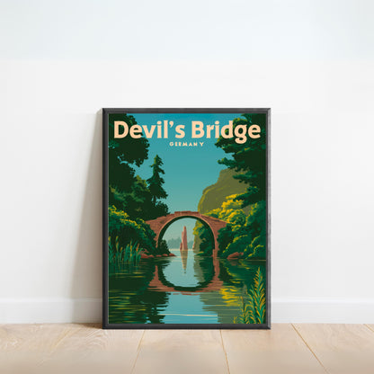 Devils Bridge Vintage Travel Poster