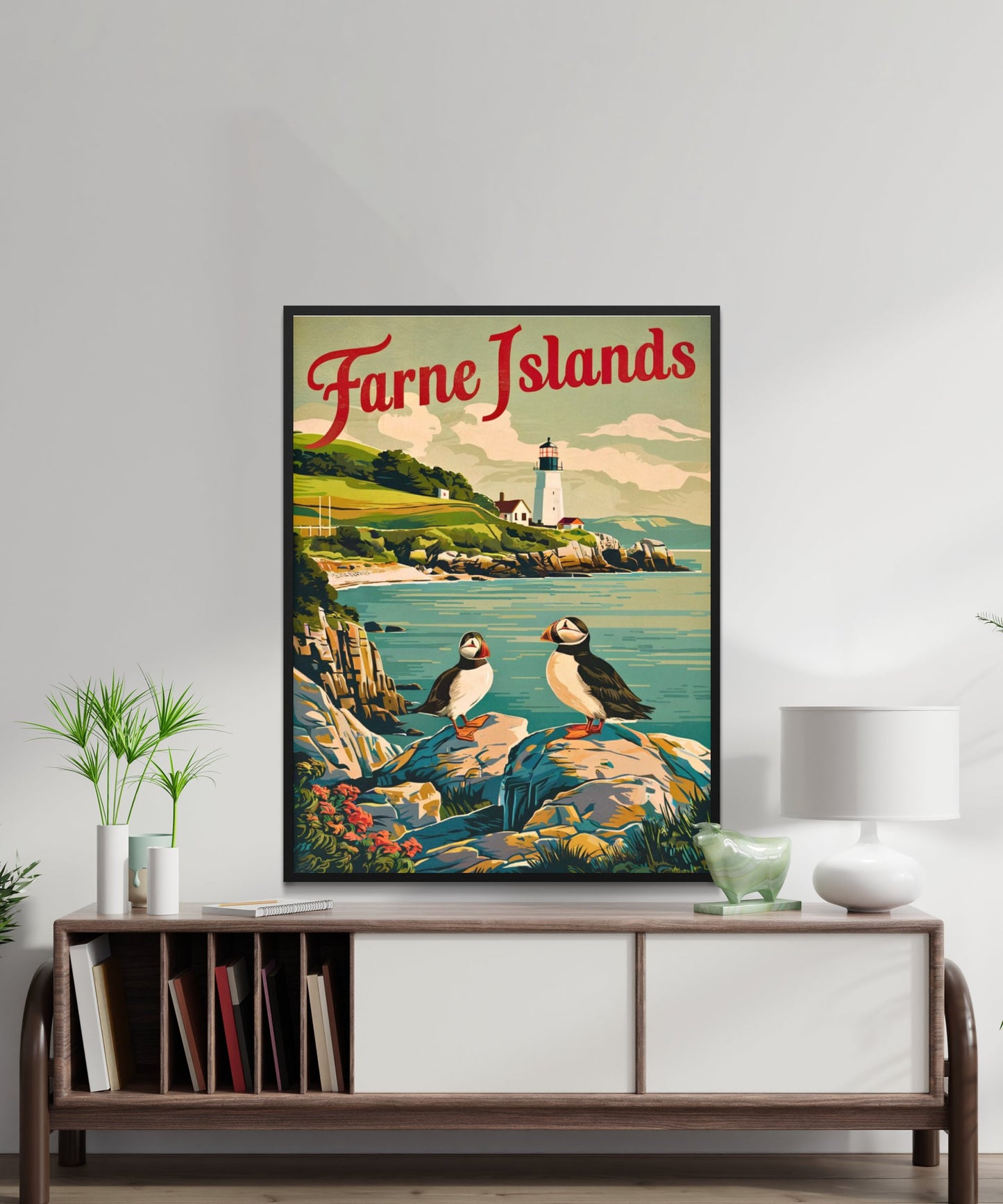 Farne Islands Vintage Travel Poster - Nature's Northumberland Haven