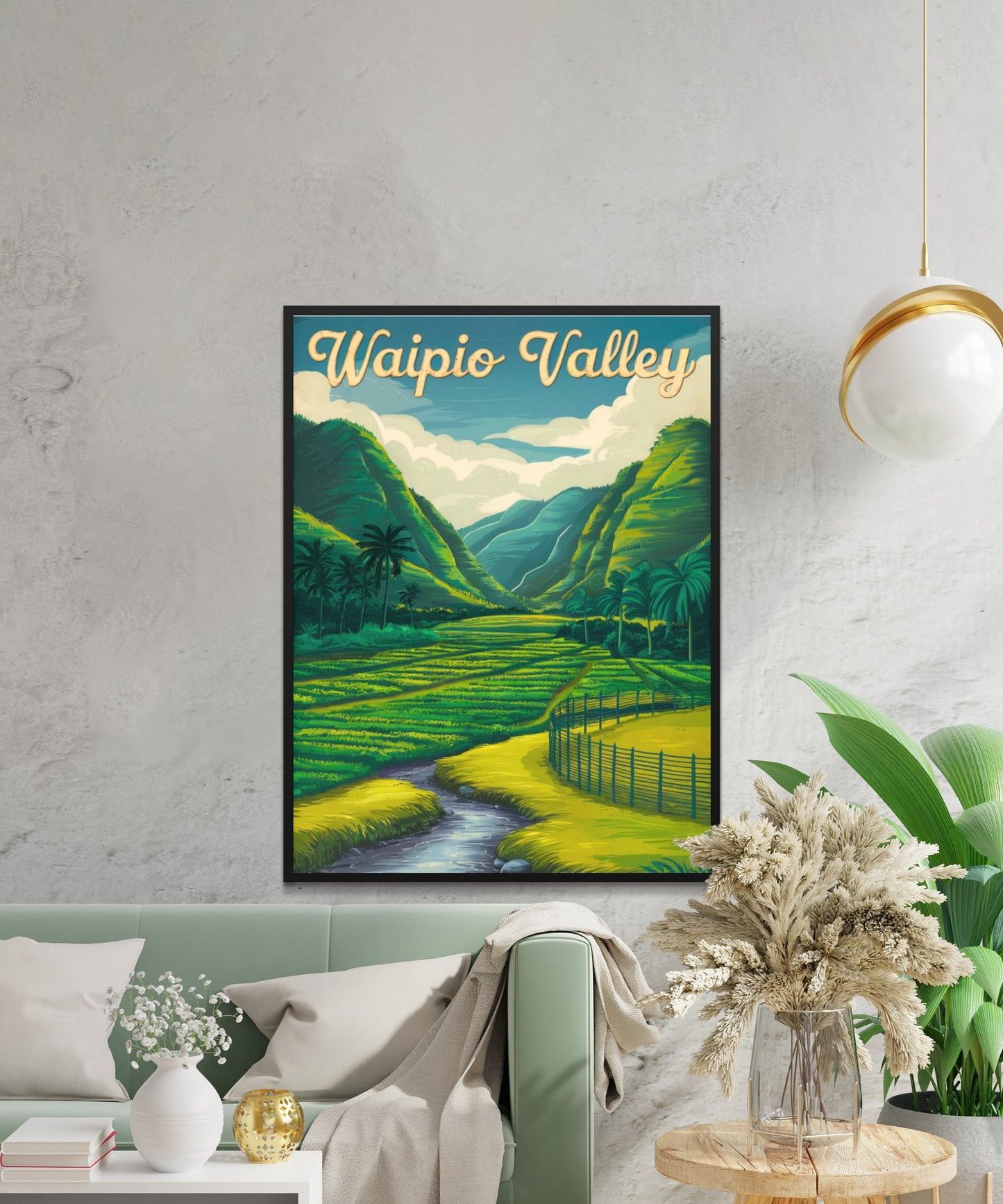 Waipio Valley Vintage Travel Poster - Hidden Paradise