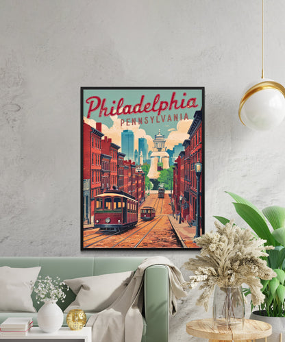 Philadelphia Vintage Travel Poster