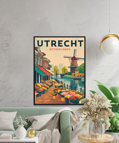 Utrecht Vintage Travel Poster