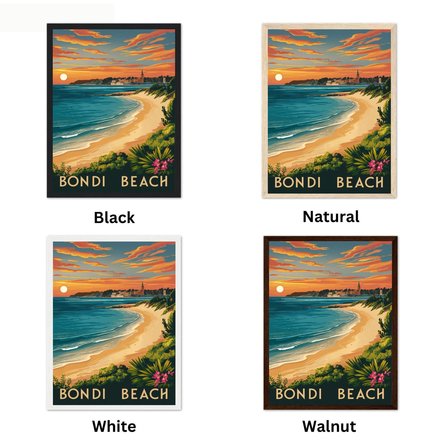 Bondi Beach Vintage Travel Poster- Retro Waves: A Nostalgic Look