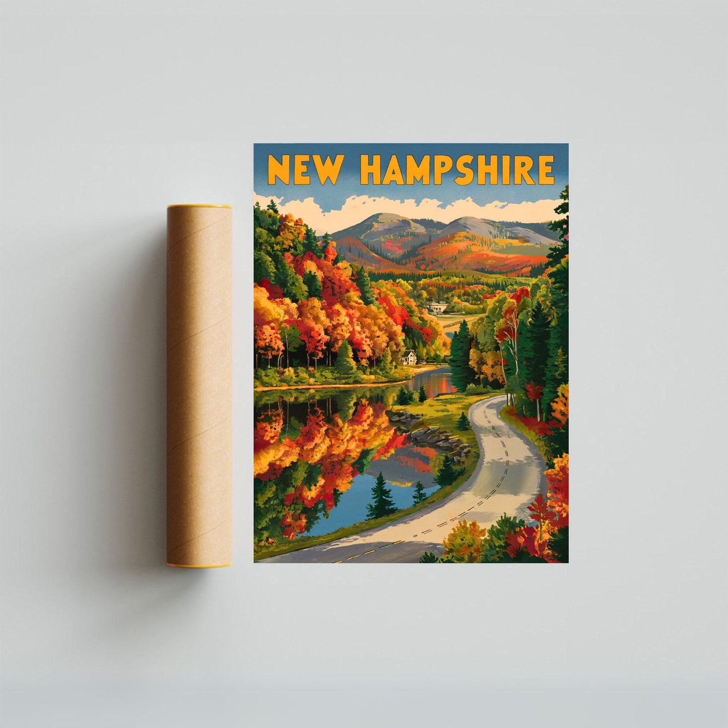 New Hampshire Vintage Travel Poster