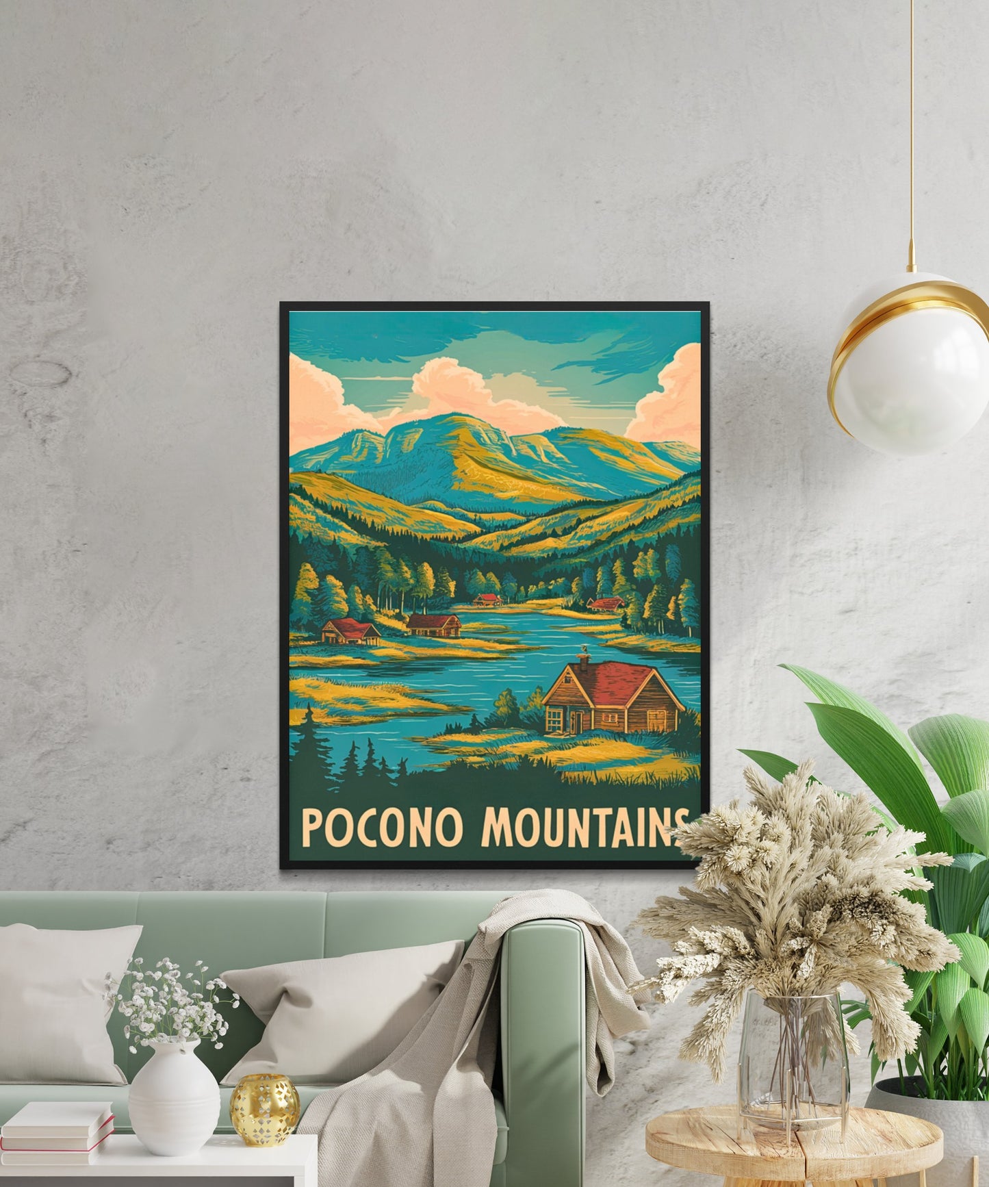 Pocono Mountains Vintage Travel Poster