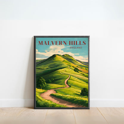 Malvern Hills Vintage Travel Poster