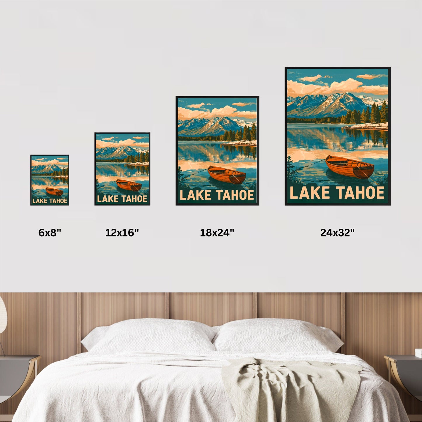 Lake Tahoe Vintage Travel Poster