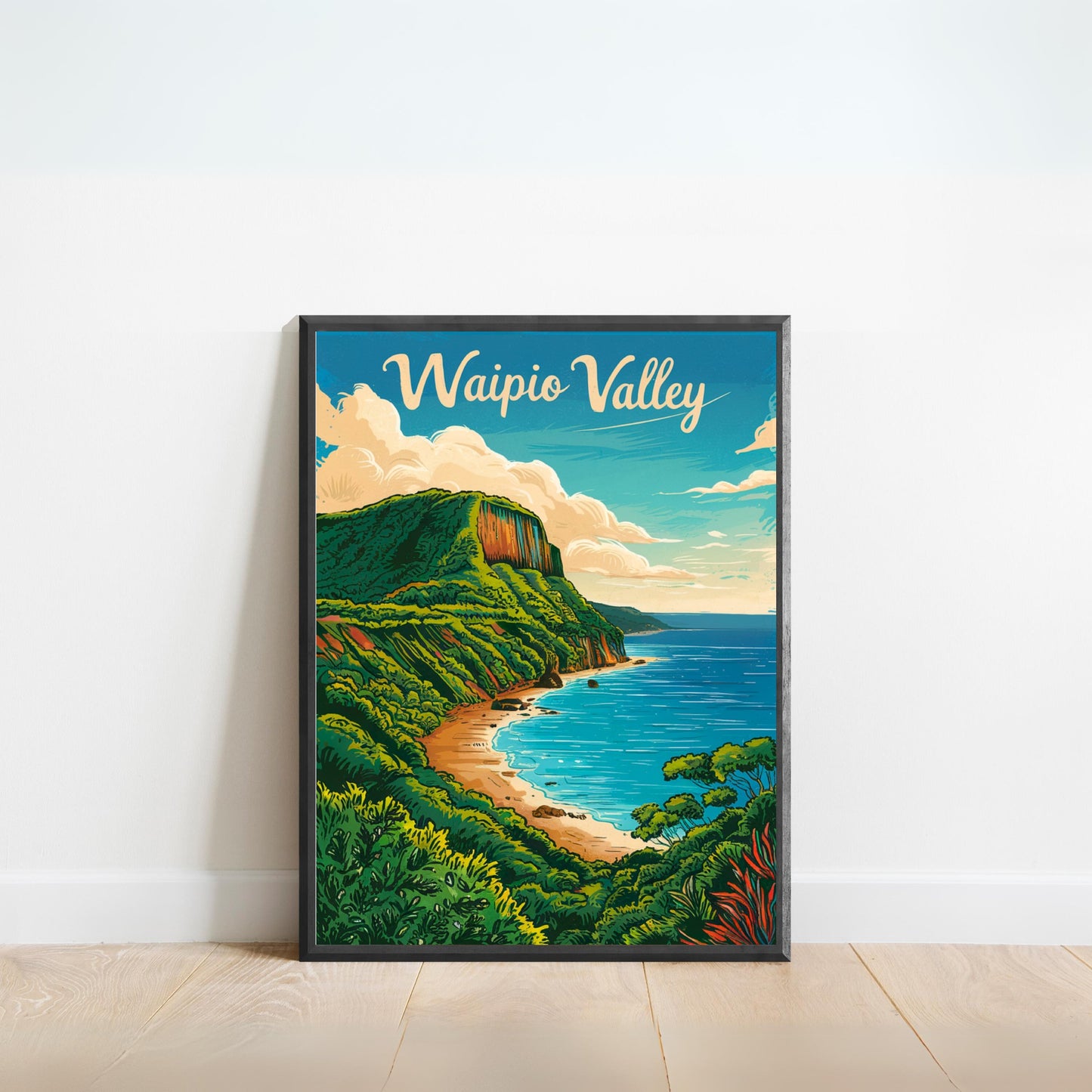 Waipio Valley Vintage Travel Poster -  Fertile Plains