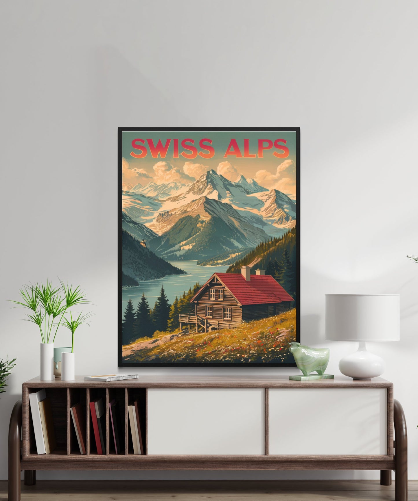 Swiss Alps Vintage Travel Poster - Beautiful Views