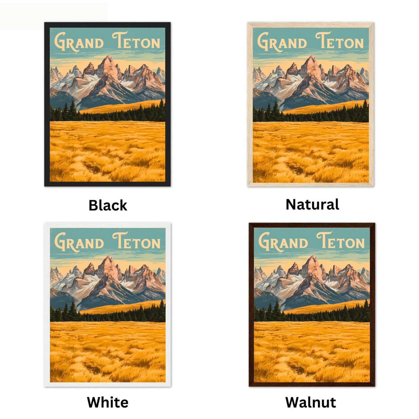 Grand Teton  Vintage Travel Poster  - Majestic Peaks