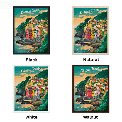 Cinque Terre Vintage Travel Poster - Italian Riviera