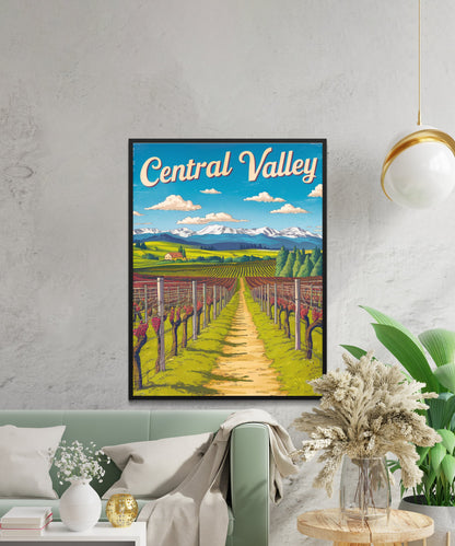 Central Valley Vintage Travel Poster