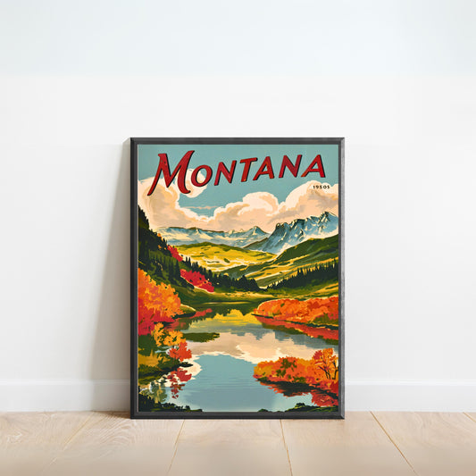 Montana Vintage Travel Poster  - Timeless Big Sky Country