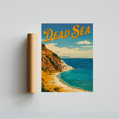 Dead Sea Vintage Travel Poster - Scenic Overlook