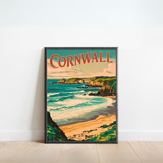 Cornwall Vintage Travel Poster