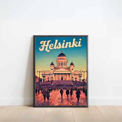 Helsinki Vintage Travel Poster