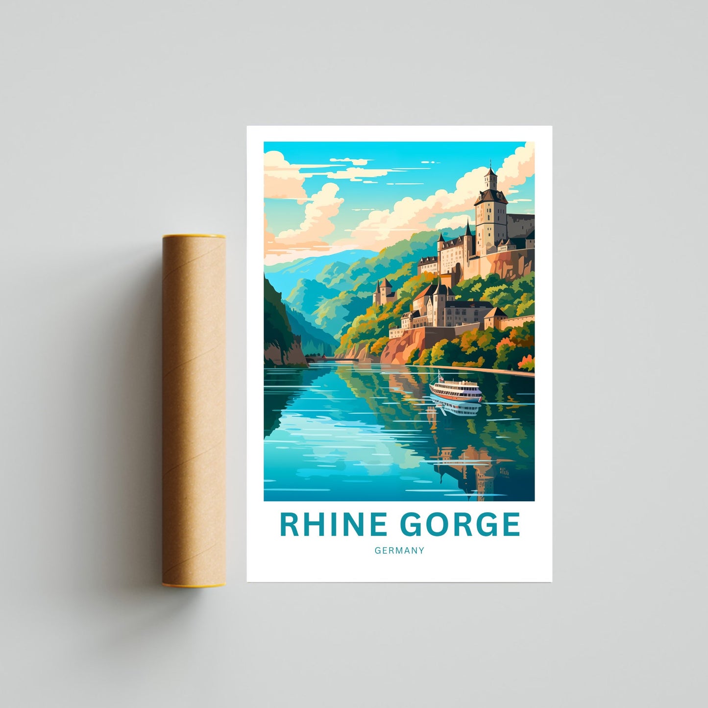 Rhine Gorge Travel Poster