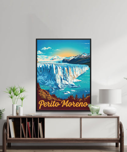 Perito Moreno Glacier Vintage Travel Poster -  The Majestic Glacier of Patagonia