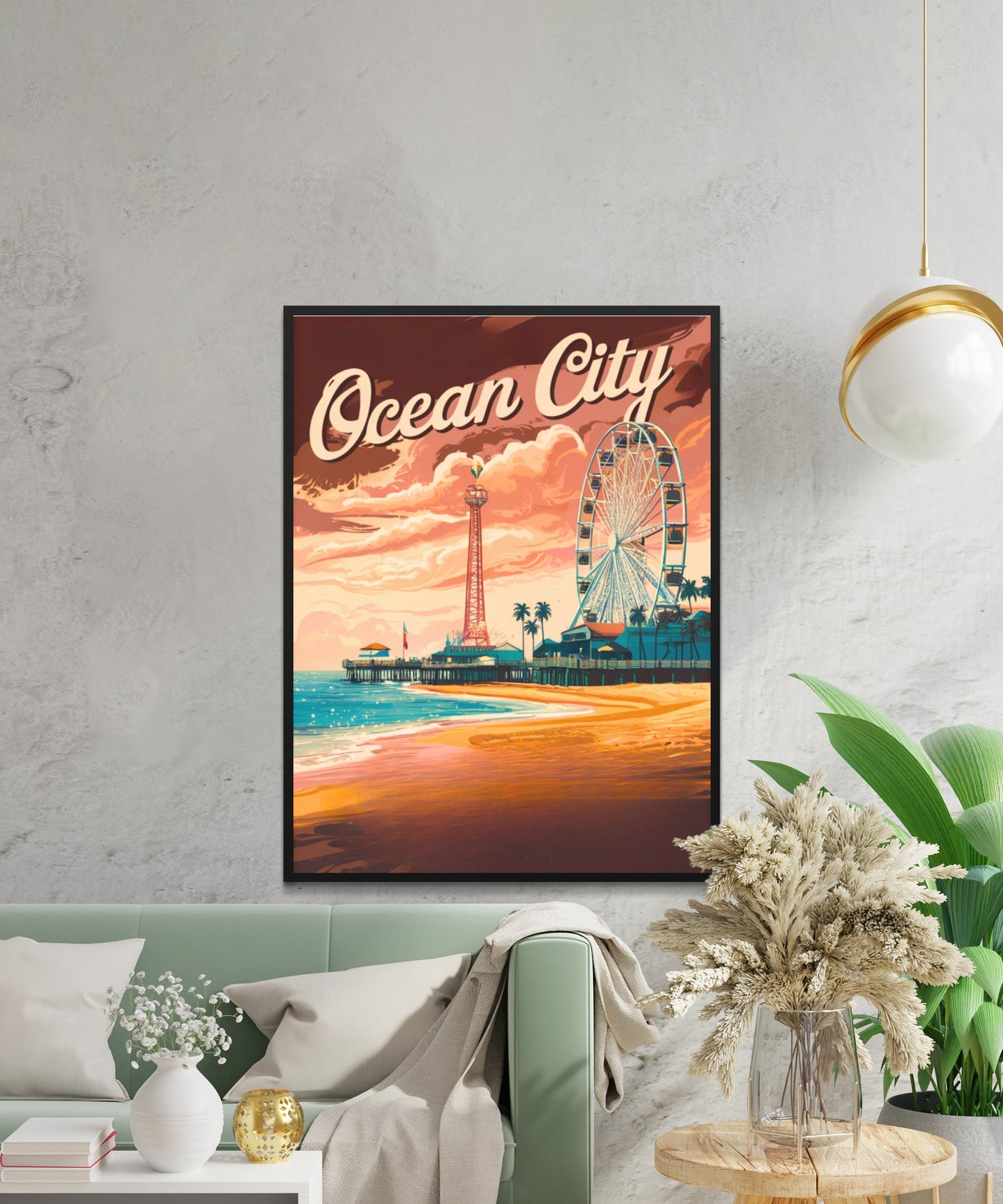 Ocean City Vintage Travel Poster - Soft Sand