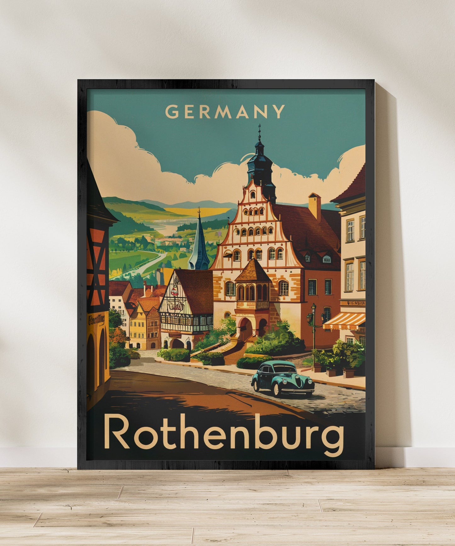 Rothenburg Vintage Travel Poster - Enchanting German Village