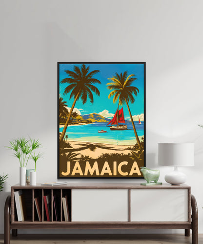 Jamaica Vintage Travel Poster - Crystal Waters