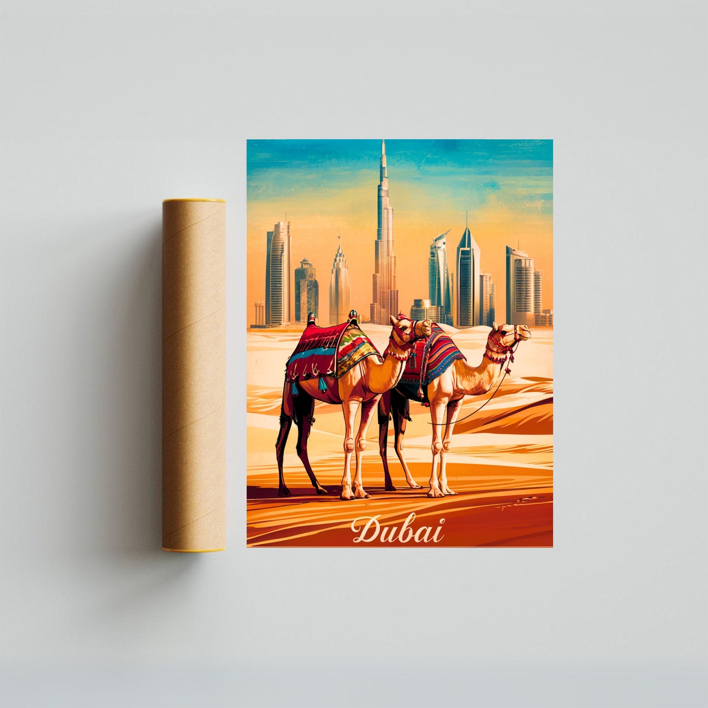 Dubai Vintage Travel Poster