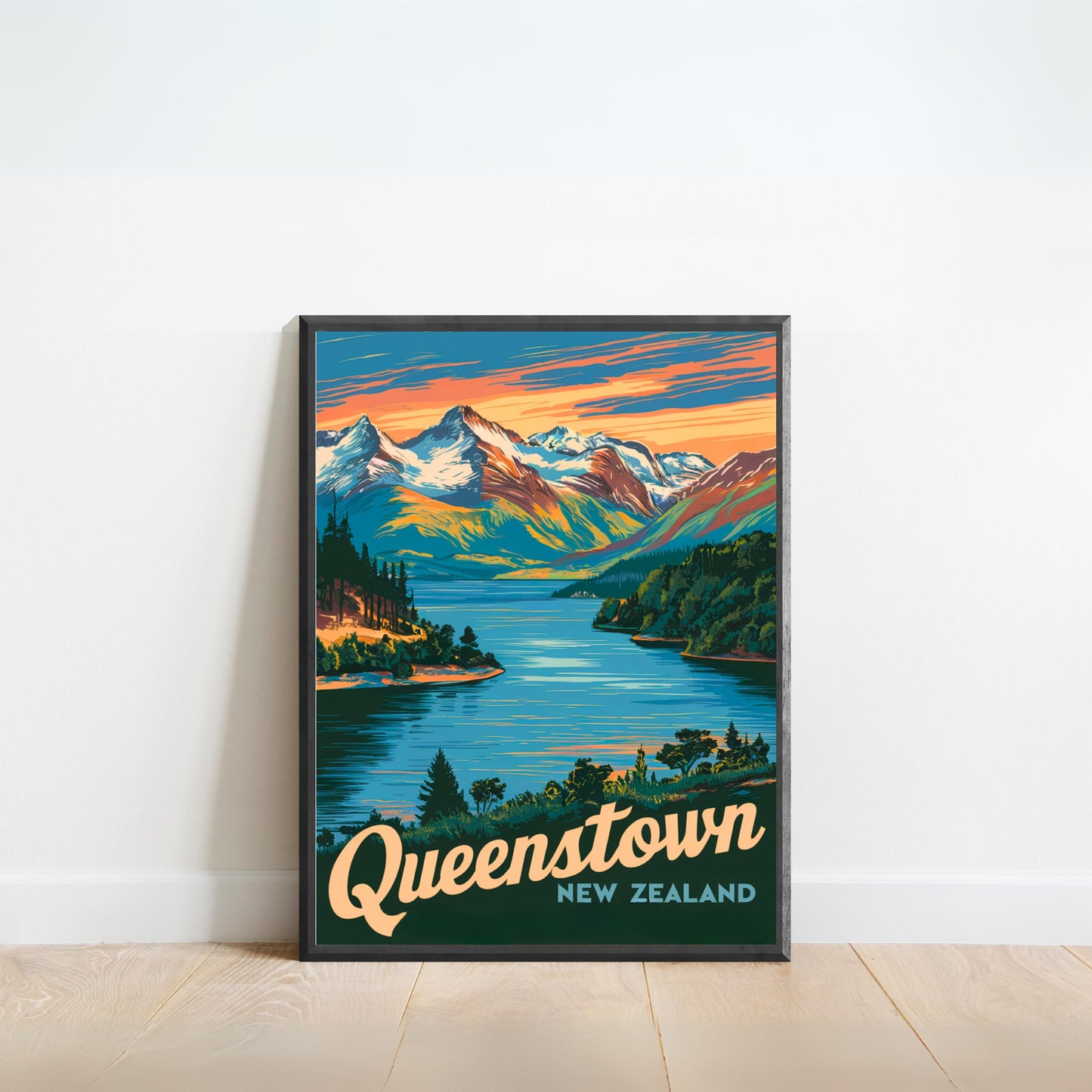 Queenstown Vintage Travel Poster