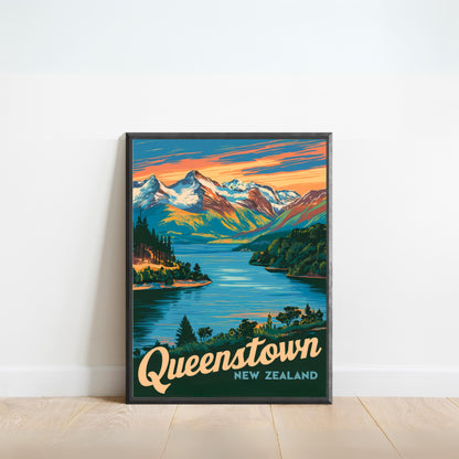 Queenstown Vintage Travel Poster