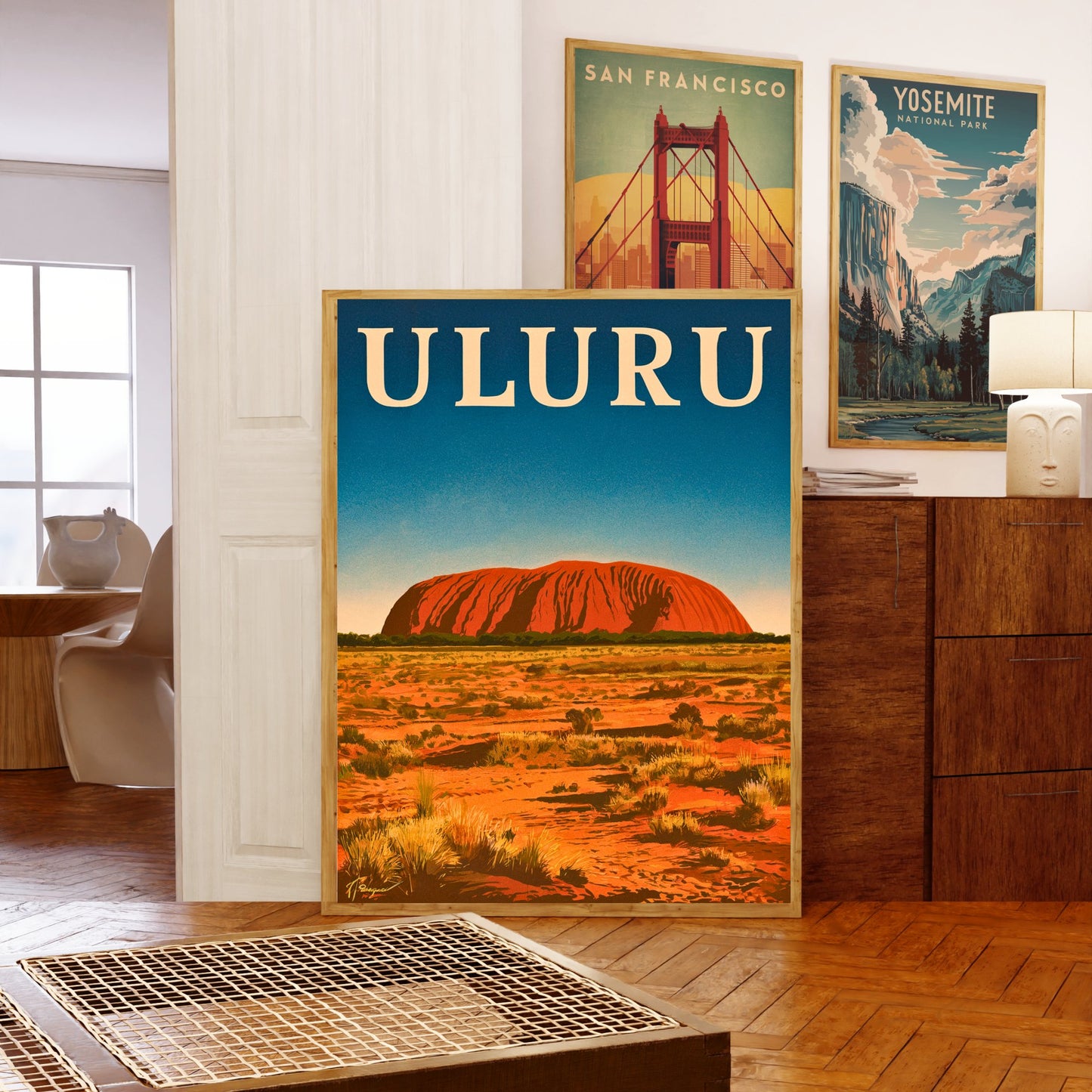 Uluru Rocks Vintage Travel Poster - Red Rock Majesty