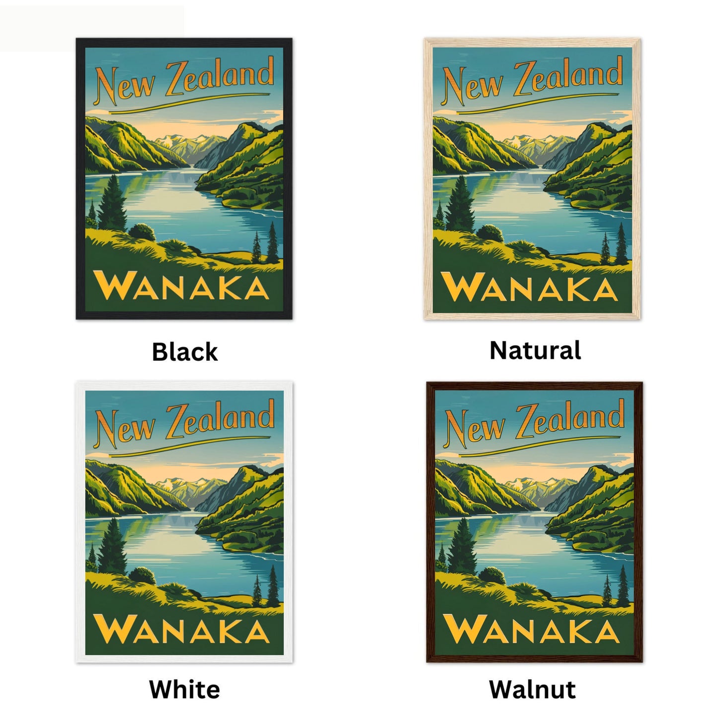 New Zealand Vintage Travel Poster  - Nature's Masterpiece