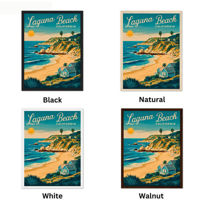 Laguna Beach Vintage Travel Poster - Waves, Sun, and Sand