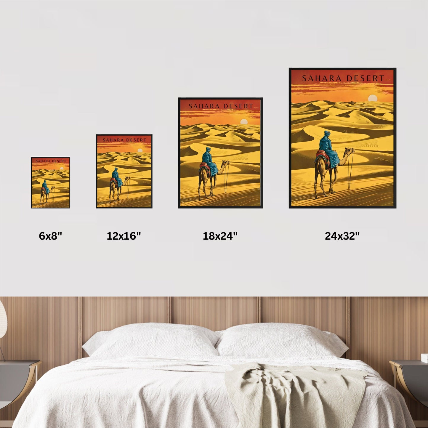 Sahara Desert Vintage Travel Poster - Endless Dunes and Desert Splendor