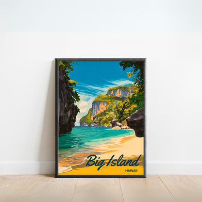 Big Island Vintage Travel Poster - Timeless Hawaiian Majesty