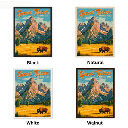 Grand Teton Vintage Travel Poster - Wildlife Haven